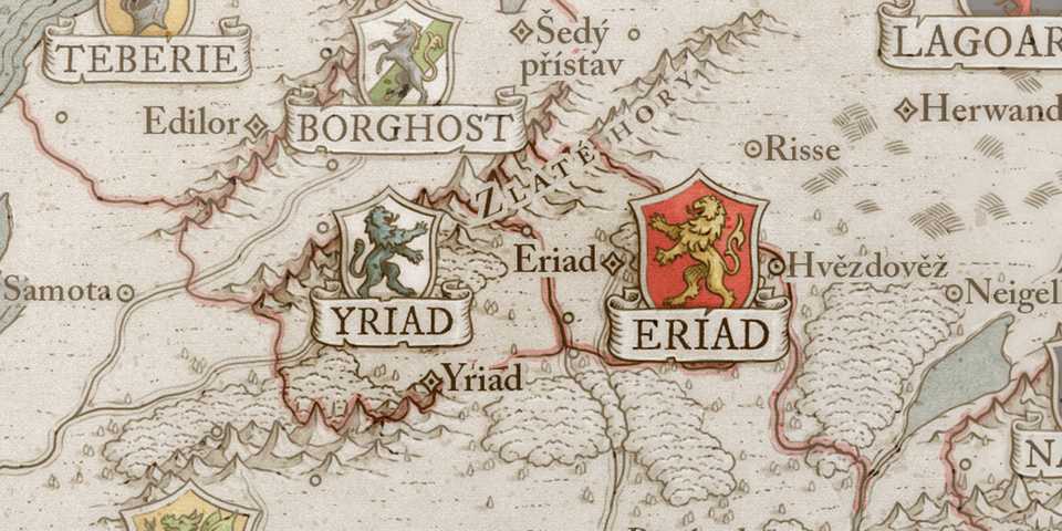 Mapa Eriadu a Yriadu